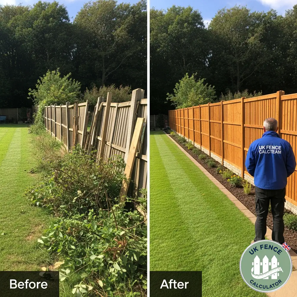 Panel Fencing - UK fence installation example